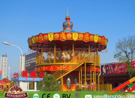 56 Seats Double-deck Luxury Carousel Rides for Sale
