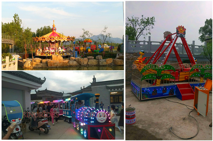 Carousel Rides, Cartoon Trackless Train and Mini Pirate Ship for Sale